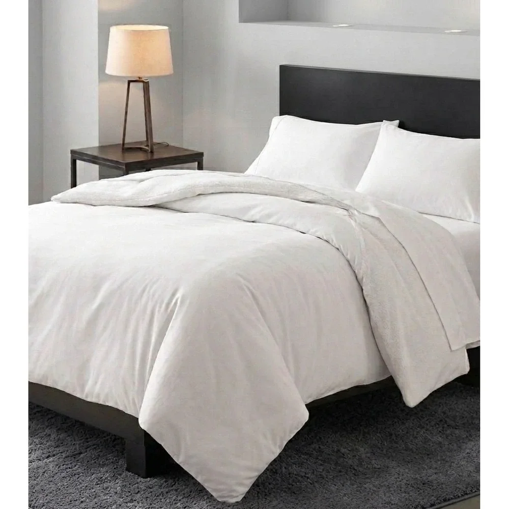Bare Home Duvet Cover Set King Cal King Cream Premium Microfiber 3 Piece NEW